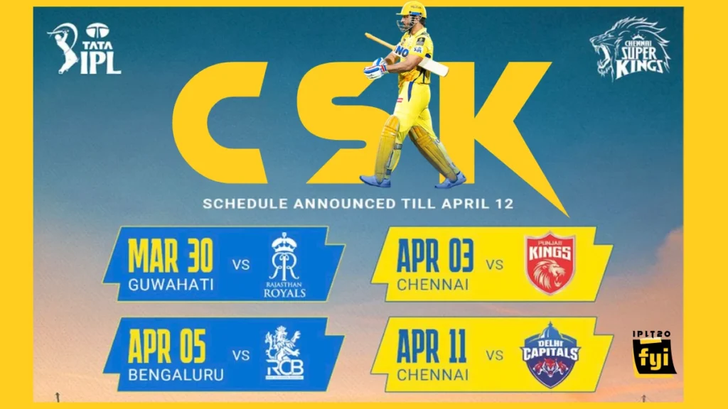 CSK IPL 2026 SCHEDULE