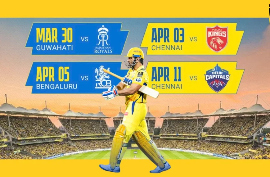 Chennai Super Kings CSK IPL 2026 SCHEDULE